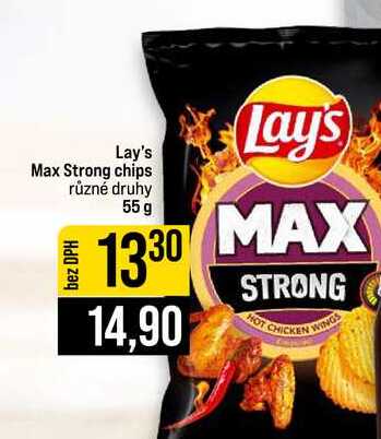 Lay's Max Strong chips různé druhy 55 g