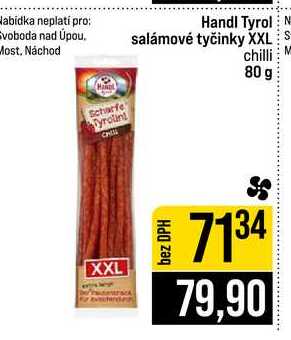 Handl Tyrol salámové tyčinky XXL chilli M 80 g