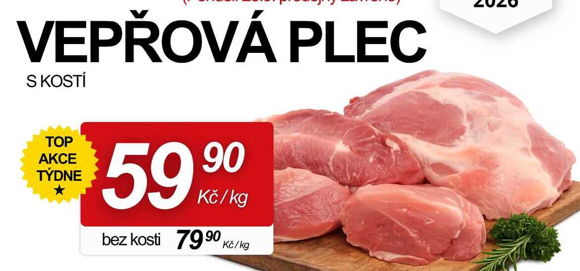 VEPŘOVÁ PLEC S KOSTÍ, 1 kg 