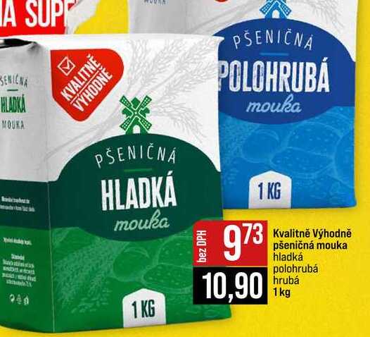Kvalitně Výhodně pšeničná mouka hladká polohrubá hrubá 1 kg 