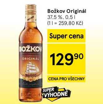 Božkov Originál 37.5%, 0,5 l