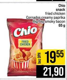 Chio snack fried chicken Cornados creamy paprika Big Pep smoky bacon 65 g