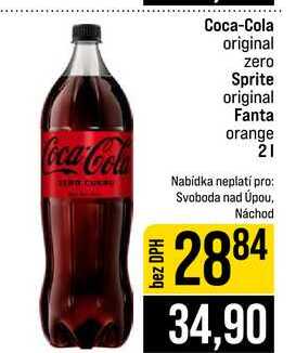 Coca-Cola original zero Sprite original Fanta orange 2l