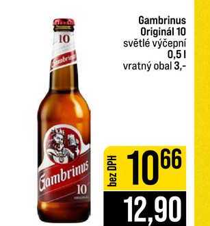 Gambrinus Originál 10 světlé výčepní 0,5l