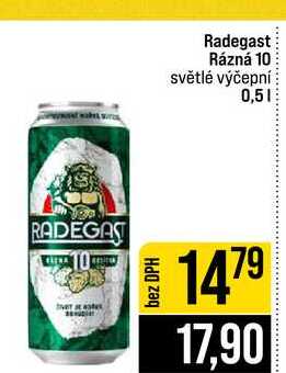 Radegast Rázná 10 světlé výčepní 0,5l