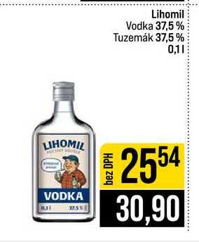 Lihomil Vodka 37,5% Tuzemák 37,5% 0,1l