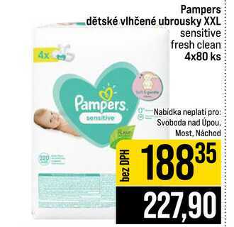 Pampers dětské vlhčené ubrousky XXL sensitive fresh clean 4x80 ks