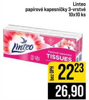 Linteo papírové kapesničky 3-vrstvé 10x10 ks 