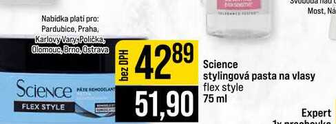 Science stylingová pasta na vlasy flex style 75 ml