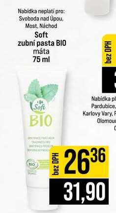 Soft zubní pasta BIO máta 75 ml