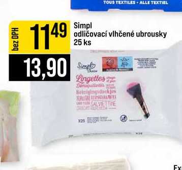 Simpl odličovací vlhčené ubrousky 25 ks