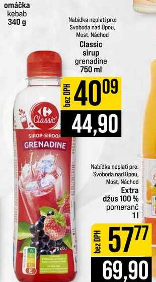 Classic sirup grenadine 750 ml