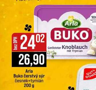 Arla Buko čerstvý sýr česnek+tymián 200 g