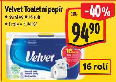 Velvet Toaletní papír, 16 rolí