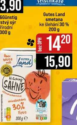 Gutes Land smetana ke šlehání 30% 200 g