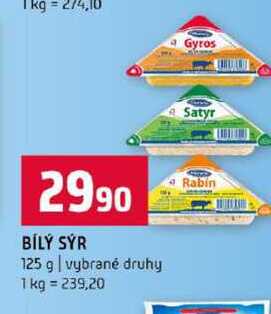 BÍLÝ SÝR 125 g vybrané druhy 
