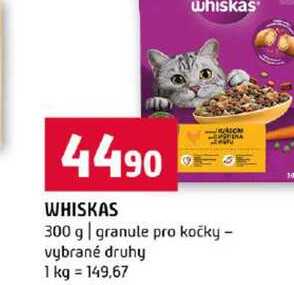 WHISKAS 300 g granule pro kočky vybrané druhy