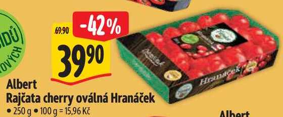Albert Rajčata cherry oválná Hranáček, 250 g 