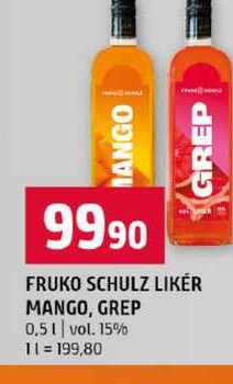 FRUKO SCHULZ LIKÉR MANGO, GREP 0.5l vol. 15%