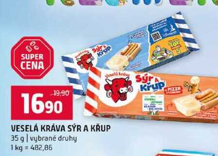 VESELÁ KRÁVA SÝR A KŘUP 35 g vybrané druhy