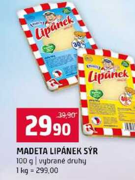 MADETA LIPÁNEK SÝR 100 g vybrané druhy