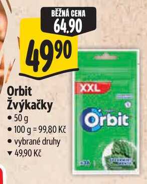 Orbit Žvýkačky, 50 g 