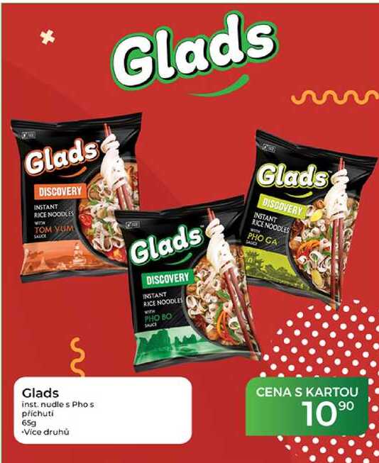 Glads inst. nudle s Phos příchutí 65g