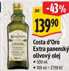 Costa d'Oro Extra panenský olivový olej, 500 ml