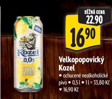 Velkopopovický Kozel ochucené, 0,5 l