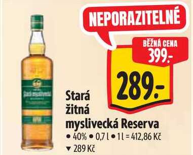 Stará žitná myslivecká Reserva, 0,7 l