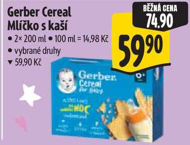 Gerber Cereal Mlíčko s kaší, 2x 200 ml 1