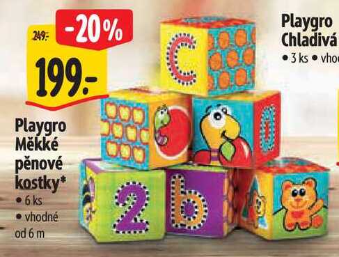 Playgro Měkké pěnové kostky, 6 ks 