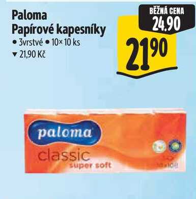 Paloma Papírové kapesníky, 10x 10 ks