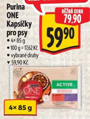 Purina ONE Kapsičky pro psy, 4x 85 g  