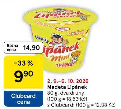 Madeta Lipánek, 80 g