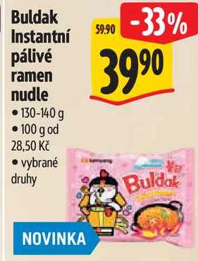Buldak Instantní pálivé ramen nudle, 130-140 g