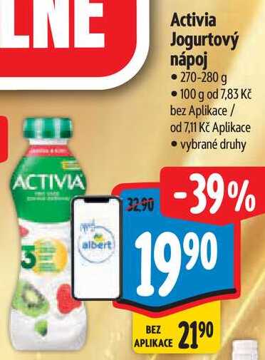 Activia Jogurtový nápoj, 270-280 g