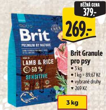 Brit Granule pro psy, 3 kg
