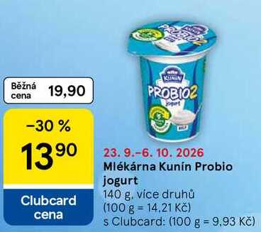 Mlékárna Kunín Probio jogurt, 140 g