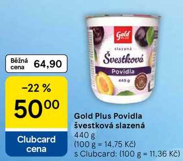 Gold Plus Povidla švestková slazená, 440 g