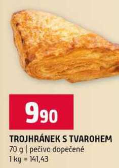 TROJHRÁNEK S TVAROHEM 70 g pečivo dopečené