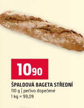ŠPALDOVÁ BAGETA STŘEDNÍ 110 g pečivo dopečené