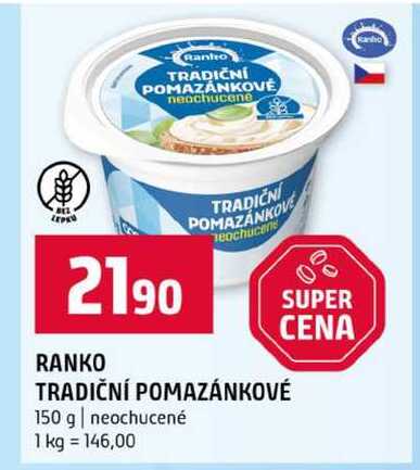 RANKO TRADIČNÍ POMAZÁNKOVÉ 150 g neochucené