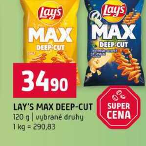 LAY'S MAX DEEP-CUT 120 g vybrané druhy
