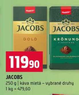 JACOBS 250 g káva mletá vybrané druhy