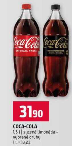 COCA-COLA 1,5l sycená limonáda vybrané druhy