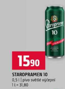 STAROPRAMEN 10 0,5l pivo světlé výčepní 
