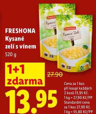 FRESHONA Kysané zelí s vínem, 520 g