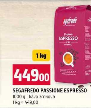 SEGAFREDO PASSIONE ESPRESSO 1000 g káva zrnková 