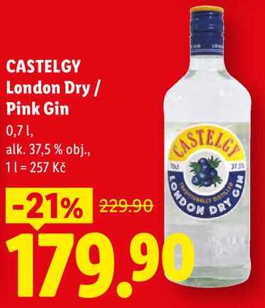 CASTELGY London Dry / Pink Gin, 0,7 l